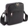 Небольшая мужская кожаная сумка-планшет через плечо в черном цвете H.T Leather (19956) - 1