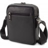 Небольшая мужская кожаная сумка-планшет через плечо в черном цвете H.T Leather (19956) - 3