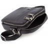 Небольшая мужская кожаная сумка-планшет через плечо в черном цвете H.T Leather (19956) - 6