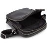 Небольшая мужская кожаная сумка-планшет через плечо в черном цвете H.T Leather (19956) - 7