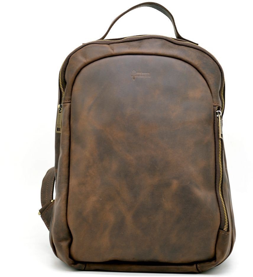 Темно-коричневый городской рюкзак из натуральной кожи Crazy Horse - TARWA (19760)