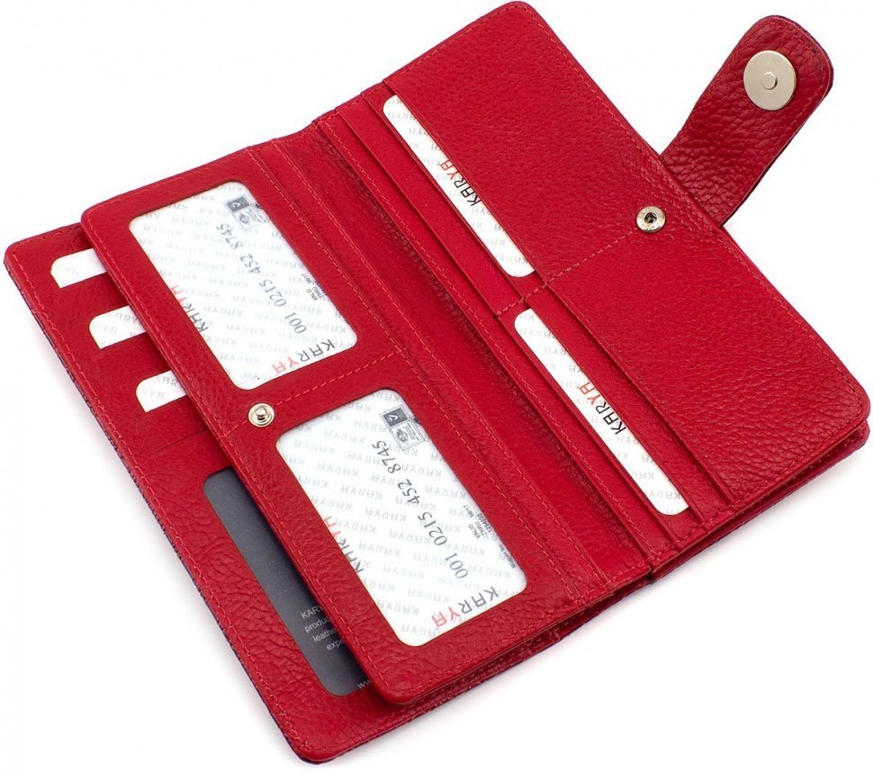 Місткий гаманець з лакової шкіри червоного кольору KARYA (1156-019)