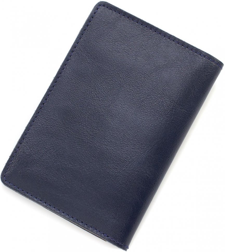 Темно-синя універсальна обкладинка під автодокументи з натуральної шкіри ST Leather (18056)