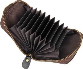 Черная визитница из натуральной кожи на молнии Vintage (2414531)