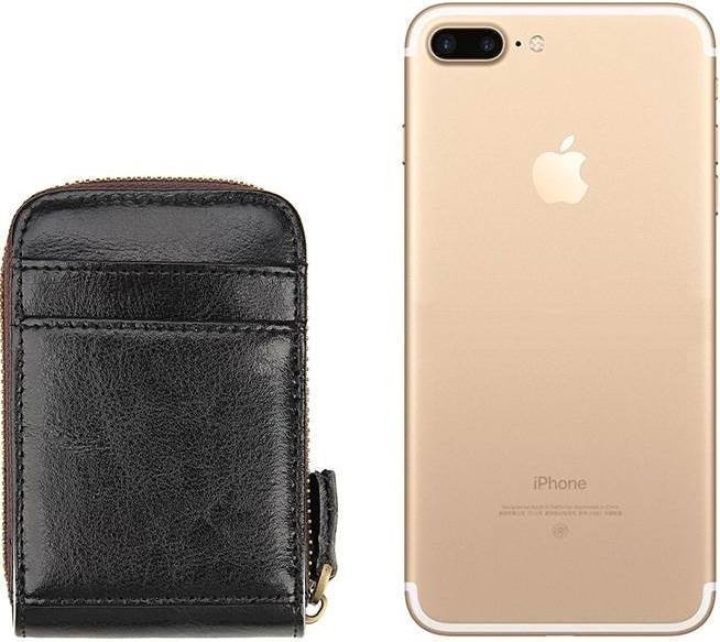 Чорна візитниця з натуральної шкіри на блискавці Vintage (2414531) modnotak фото №10