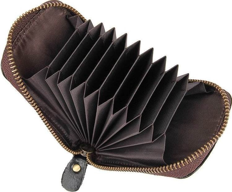 Чорна візитниця з натуральної шкіри на блискавці Vintage (2414531) modnotak фото №12