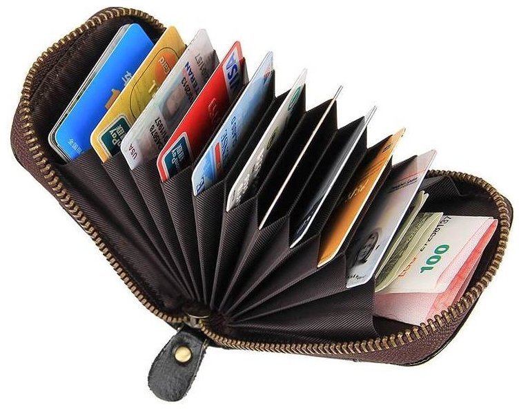 Чорна візитниця з натуральної шкіри на блискавці Vintage (2414531) modnotak фото №13