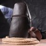Коричневая мужская сумка слинг из натуральной фактурной кожи Vintage (2421401) - 6