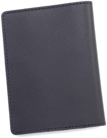 Обложка кожаная для автодокументов с разворотом формата А5 Leather Collection 102803 (темно-синего цвета)