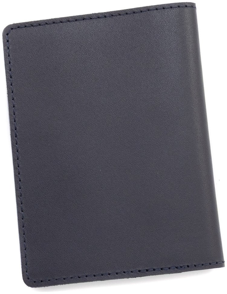 Обложка кожаная для автодокументов с разворотом формата А5 Leather Collection 102803 (темно-синего цвета) modnotak фото №3