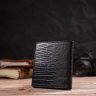 Черное мужское портмоне из натуральной кожи с тиснением CANPELLINI (2421739) - 6