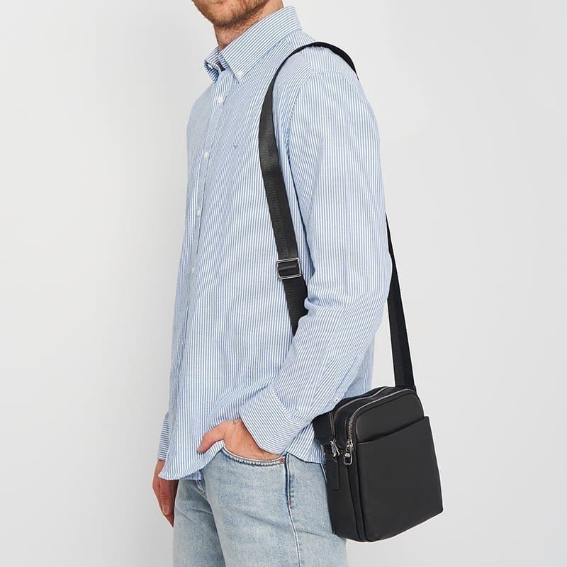 Мужская сумка-планшет маленького размера из натуральной кожи на две молнии Ricco Grande (21919)