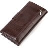 Вертикальний гаманець з натуральної коричневої шкіри з тисненням CANPELLINI (2421839) - 2