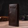 Вертикальний гаманець з натуральної коричневої шкіри з тисненням CANPELLINI (2421839) - 7