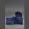 Темно-синее портмоне двойного сложения из винтажной кожи BlankNote (12517) - 4