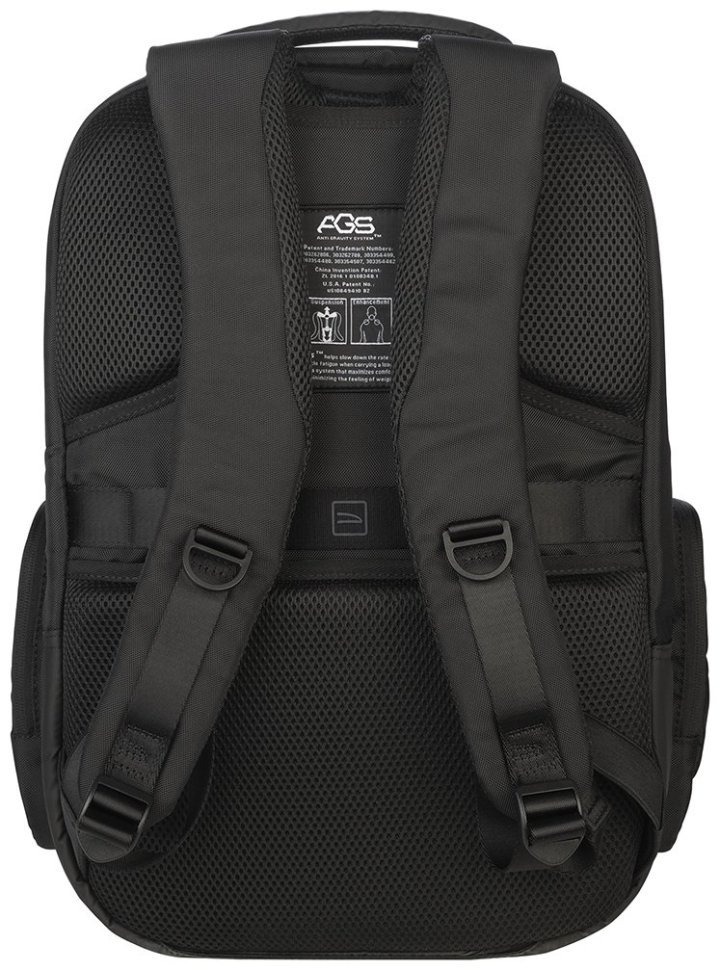 Вместительный рюкзак на повседнев из нейлона черного цвета с отделением для ноутбука до 17" Tucano Sole Gravity AGS 103503 modnotak фото №3