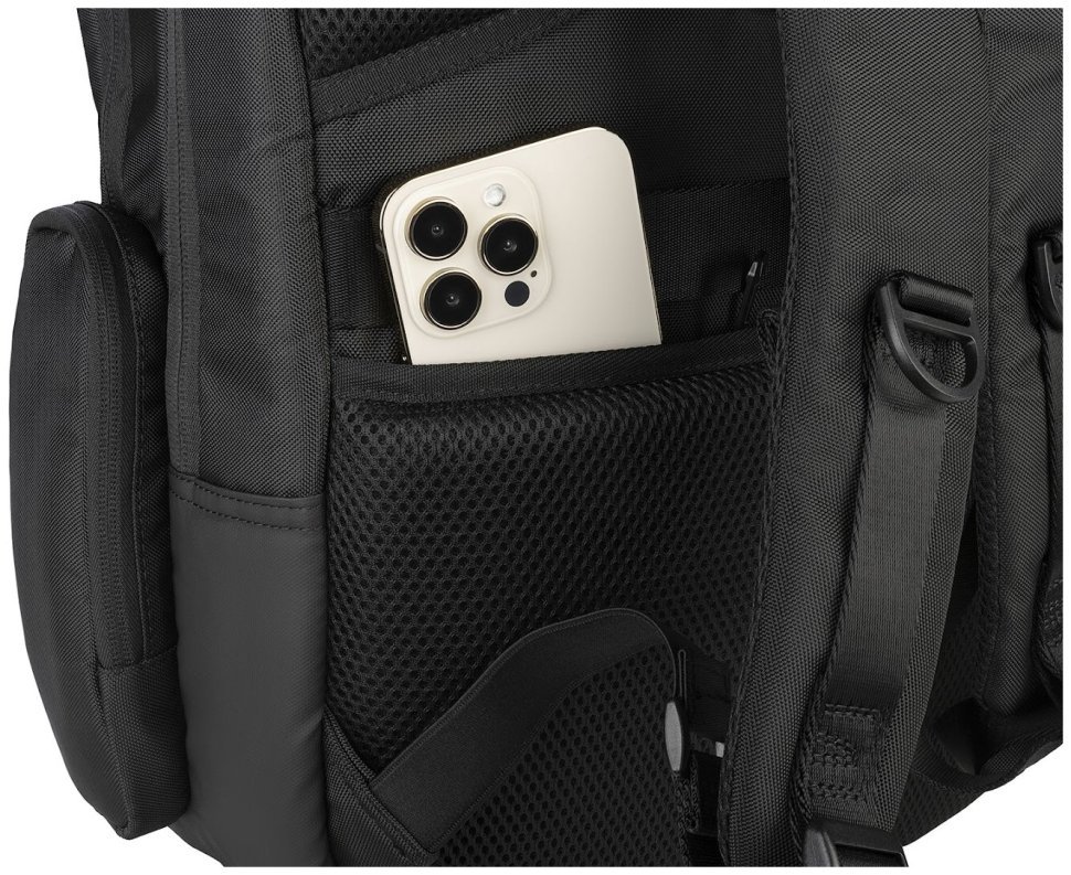 Вместительный рюкзак на повседнев из нейлона черного цвета с отделением для ноутбука до 17" Tucano Sole Gravity AGS 103503 modnotak фото №9
