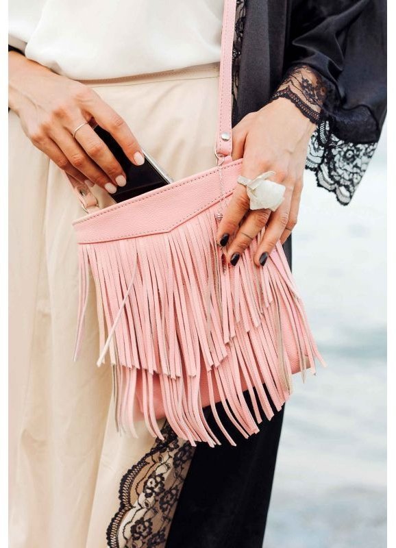 Женская сумка кроссбоди розового цвета BlankNote Fleco (12662)