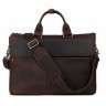 Винтажная мужская сумка-портфель для ноутбука 17 дюймов из кожи коричневого цвета Tiding Bag (15842) - 1