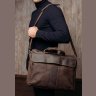 Винтажная мужская сумка-портфель для ноутбука 17 дюймов из кожи коричневого цвета Tiding Bag (15842) - 6