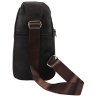 Чоловіча міні сумка-рюкзак через плече коричневого кольору з натуральної шкіри Tiding Bag (15917) - 3