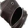 Мужская мини сумка-рюкзак через плечо коричневого цвета из натуральной кожи Tiding Bag (15917) - 4