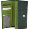 Якісний гаманець з натуральної шкіри темно-зеленого кольору KARYA (19014) - 2