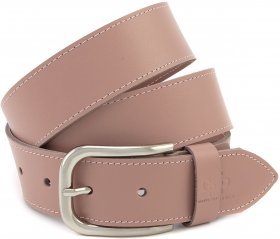 Розовый широкий ремень под джинсы или брюки из цельной кожи высокого качества Grande Pelle (43271)