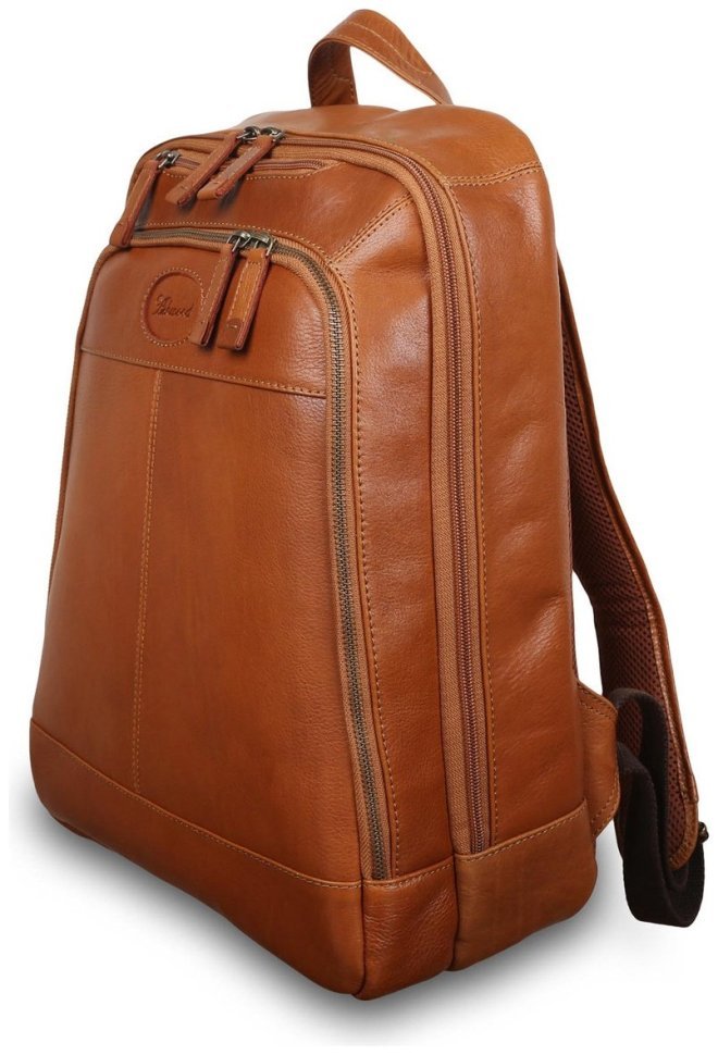 Мужской рюкзак из натуральной гладкой кожи с отделением для ноутбука до 15" Ashwood коричневого цвета 94103 modnotak фото №2