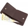 Компактний гаманець з натуральної шкіри темно-коричневого кольору KARYA (1106-39) - 5