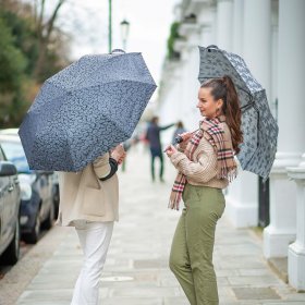 Зонт женский Fulton Diamond L852-040157 Marquise - Leopard Print (Круглый купол, серый с леопардовым принтом) 94203