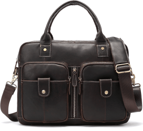 Чоловіча шкіряна сумка-портфель в коричневому кольорі Vintage (20004)