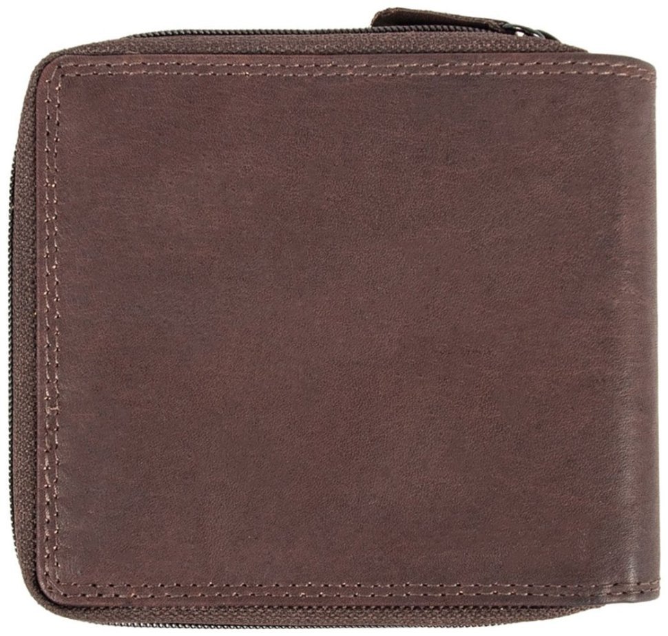 Горизонтальное мужское портмоне из гладкой кожи с монетницей Ridgeback JBNC43MN 94303 коричневого цвета modnotak фото №2
