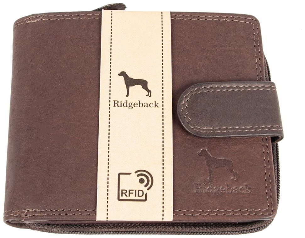 Горизонтальное мужское портмоне из гладкой кожи с монетницей Ridgeback JBNC43MN 94303 коричневого цвета modnotak фото №6