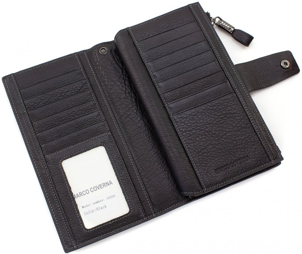 Шкіряний дорожній гаманець для подорожей Marco Coverna (1426 black)