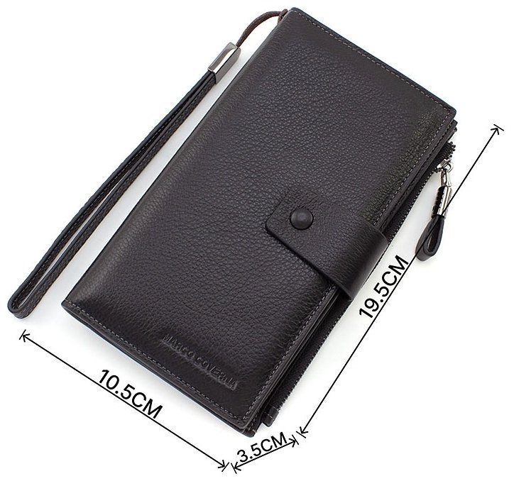 Кожаный дорожный кошелек для путешествий Marco Coverna (1426 black) modnotak фото №3