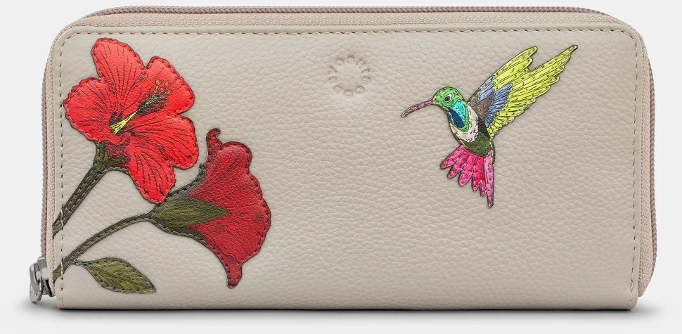 Жіночий шкіряний гаманець на блискавці із зображенням квітки та пташки колібрі Yoshi (Hummingbird) 94403 фото №1 Жіночий шкіряний гаманець на блискавці із зображенням квітки та пташки колібрі Yoshi (Hummingbird) 94403 modnotak фото №1