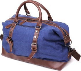 Текстильна дорожня сумка середнього розміру в синьому кольорі Vintage (20084)