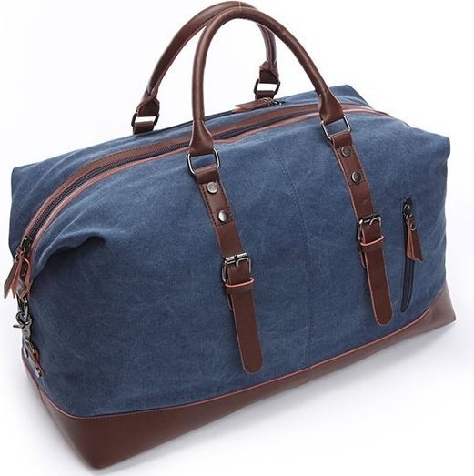 Текстильна дорожня сумка середнього розміру в синьому кольорі Vintage (20084)
