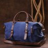Текстильна дорожня сумка середнього розміру в синьому кольорі Vintage (20084) - 9