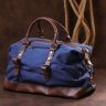 Текстильна дорожня сумка середнього розміру в синьому кольорі Vintage (20084) - 10