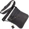 Небольшая сумка из фактурной кожи черного цвета Leather Collection (11132) - 5