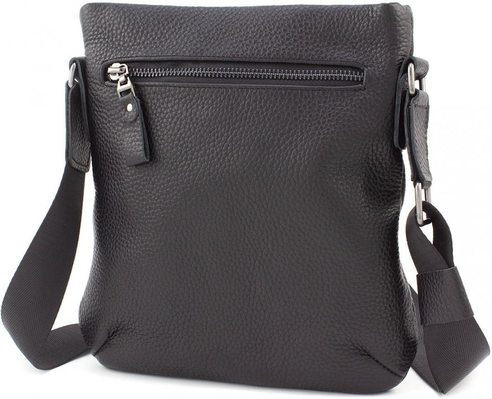 Небольшая сумка из фактурной кожи черного цвета Leather Collection (11132)
