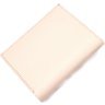 Компактный женский кошелек из натуральной кожи молочного цвета на магнитах KARYA (2421189) - 2