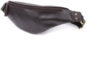 Мужская сумка бананка из гладкой натуральной кожи Shvigel 95103 коричневого цвета