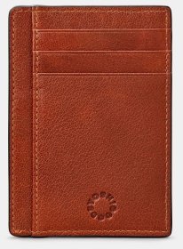 Кожаный кардхолдер с RFID-защитой и окошком для ID-документа Yoshi Y1212 коричневого цвета 95503