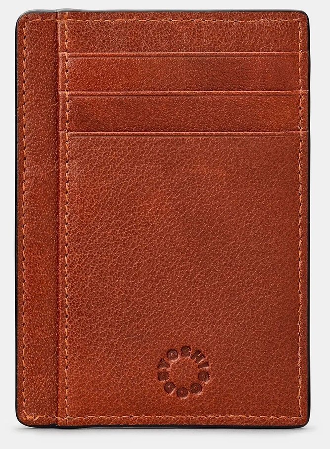 Кожаный кардхолдер с RFID-защитой и окошком для ID-документа Yoshi Y1212 коричневого цвета 95503 modnotak фото №1