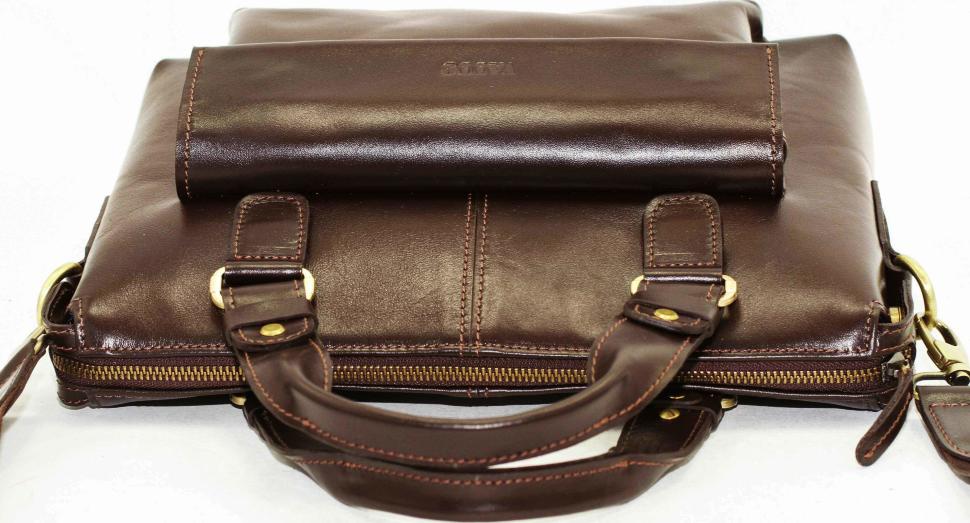Мужская коричневая сумка из гладкой кожи VATTO (11944)