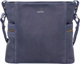 Наплечная мужская сумка на молнии из винтажной кожи VATTO (12044)