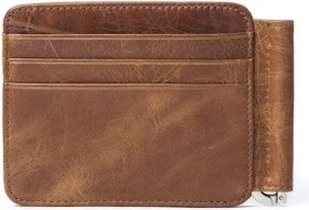 Миниатюрный мужской зажим для купюр из натуральной кожи коричневого цвета Vintage (2414929)